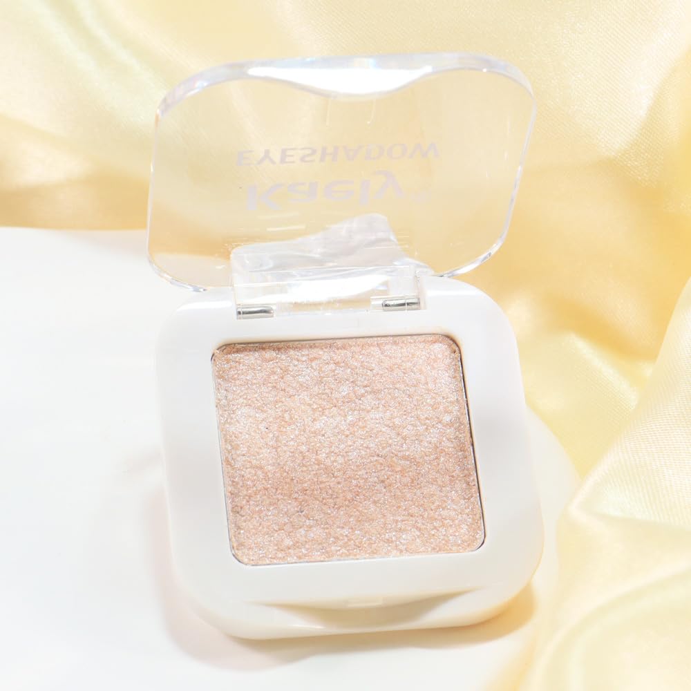 evpct Glitter Shimmer Sparkle Eyeshadow Palette Makeup for Green Blue Eyes, Pearl White silver Glitter Shimmer Metallic Holographic Multichrome Cream Single Monochrome Iridescent Eye Shadow Makeup