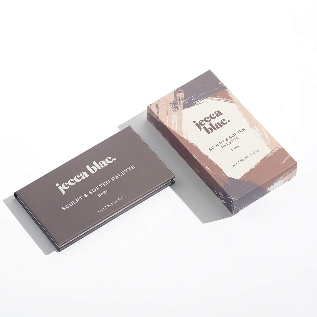 Jecca Blac Sculpt and Soften Contour Palette, Creamy Formula with Natural Finish, Medium Coverage, Gender Neutral and LGBTIQA+ Inclusive Make Up, Dark, 12g