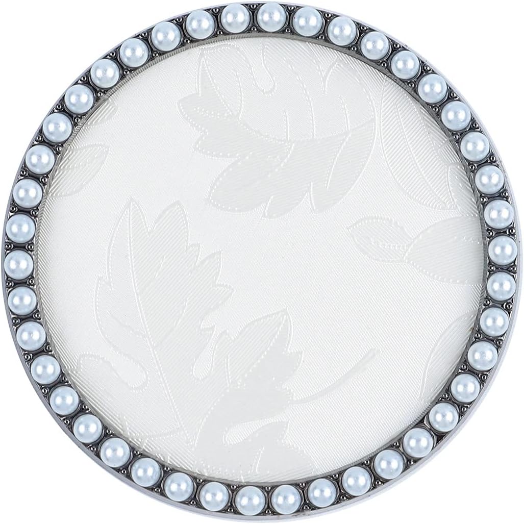 1 Pc Resin Nail Art Palette Nail Art Display Holder Round Inlay Rhinestone Makeup Palette Nail Painting Palette Gel Polish Colors Mixing Pallet (White)