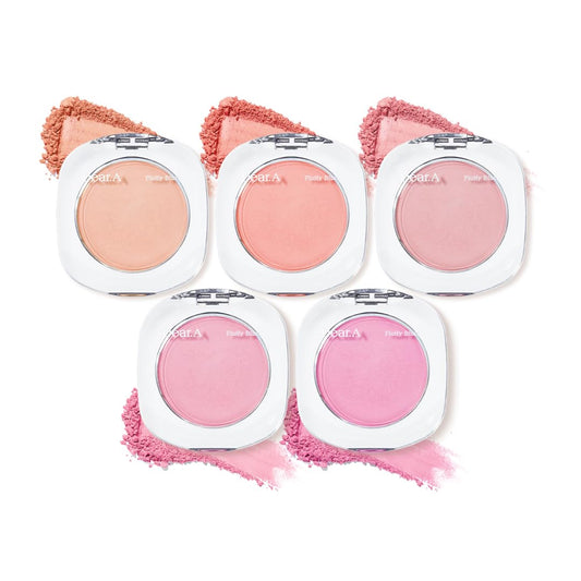 Dr.Althea Dear.A Fluffy Blush -An airy, long-lasting pressed powder blush, Effortlessly blends and layers, creates a natural, soft, healthy flush, Vegan formula (02 First Crush)