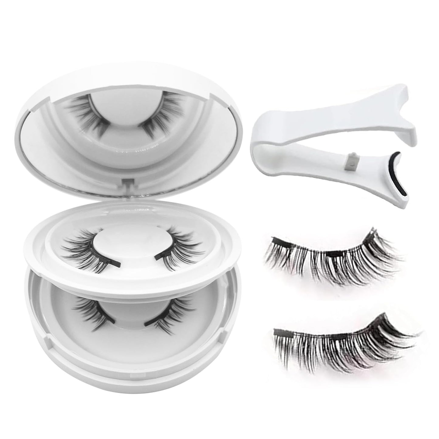 Ealra Craft Magnetic Eyelashes with Applicator,Reusable Magnetic Eyelashes Natural Look,Easy to Wear and Remove Soft Lashes kit(Natural+Simple)