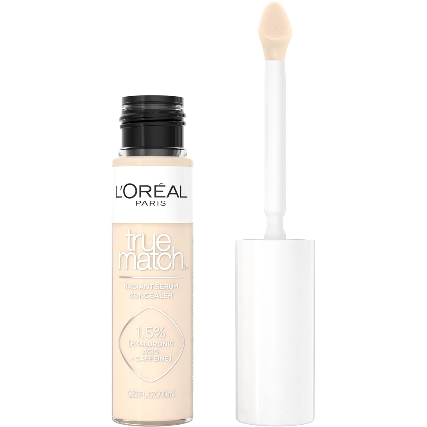 L’Oréal Paris True Match Radiant Serum Concealer, Brightening Under Eye Concealer Make Up with 1.5% Hyaluronic Acid and Caffeine, N1, 0.33 Oz