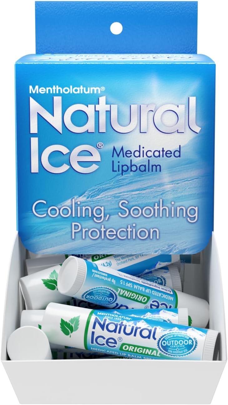 Mentholatum Natural Ice Lip Balm Original SPF 15 1 Each ( Packs of 48), 0.16 Ounce (Pack of 48)