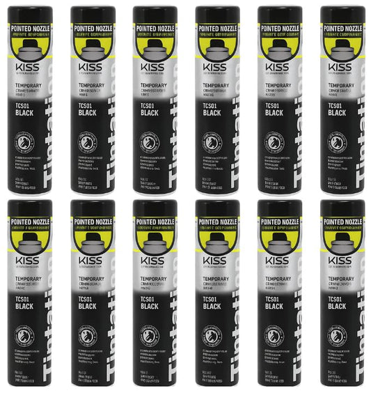 Tintation Temporary Hair Color Spray, Black, 2.82 oz (Pack of 12)