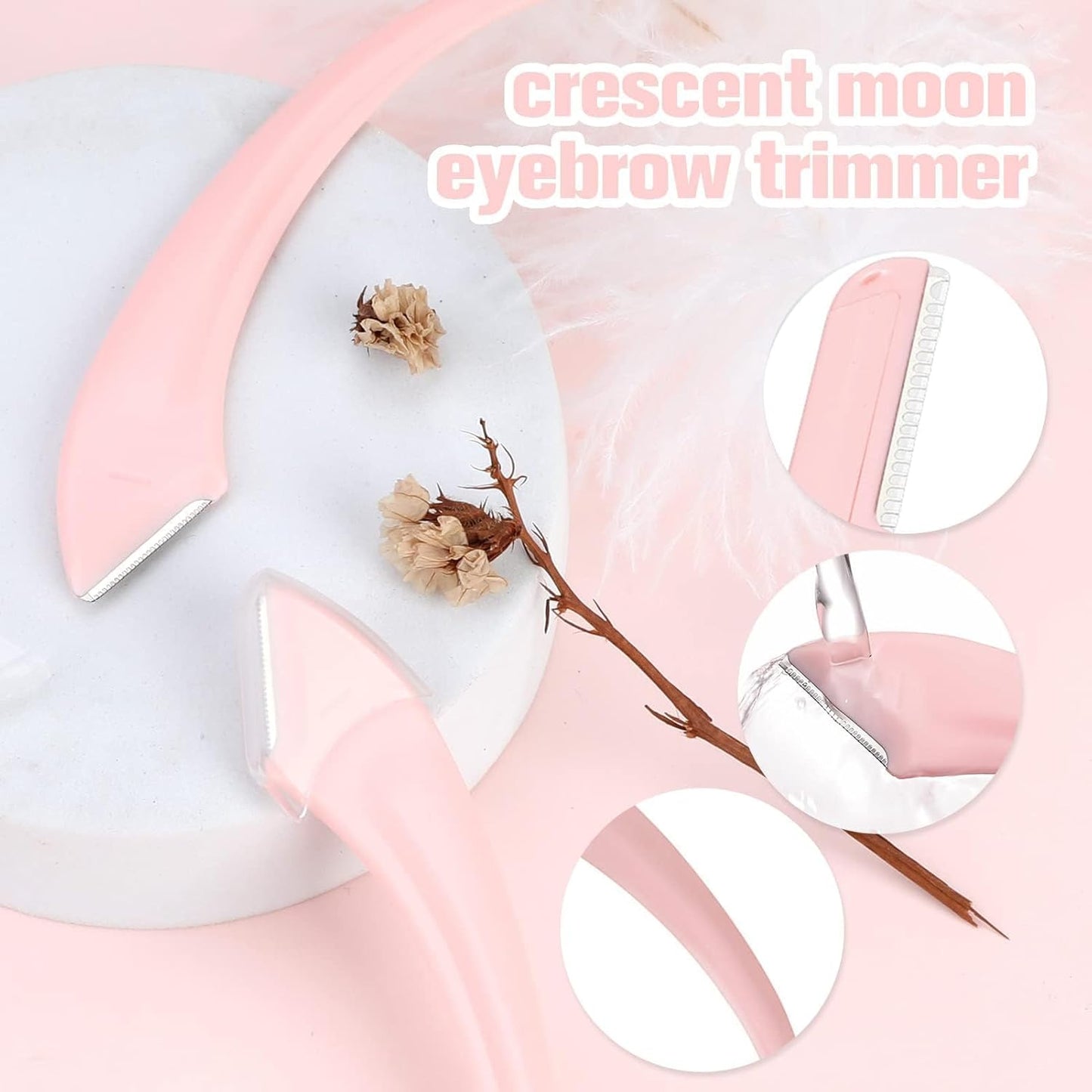 6 Pcs Eyebrow Trimmer Scissors with Comb, Curved Eye Brow Razor, Non-Slip Stainless Steel Facial Hair Removal Grooming, Brow Shaping Beard Shaving Kit Beauty Accessories for Women Men