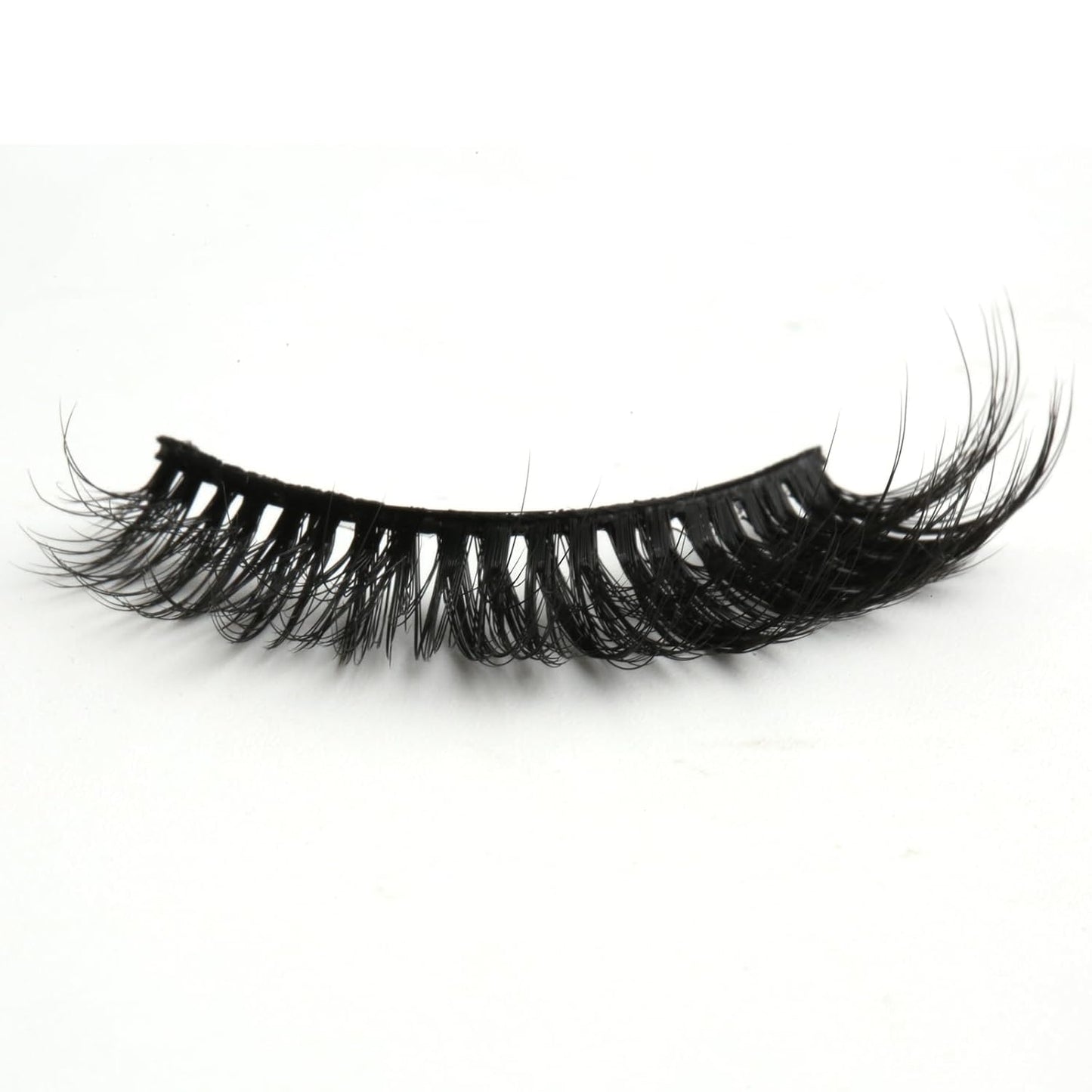 SUNWELL False Eyelashes 15mm Mink Lashes Cat Eye Lashes 8D Fluffy Wispy Foxy Eye Fake Lashes Strips Natural Look Faux Mink Lashes 10 Pairs Pack