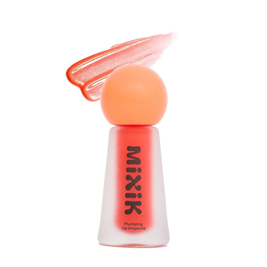 MIXIK Plumping Lip Ampoule, Hydrating Lip Gloss Plumping Ampoule made with Shea Butter & Argan Kernel Oil leaving Lips Plump, Smooth and Glossy, promotes Vibrant High-Gloss Plump Lips (Poppy Plump)