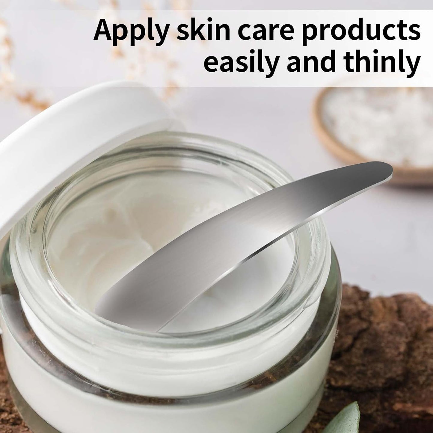 2Pcs Mini Metal Cosmetic Spatulas, Makeup Spatulas, Skincare Spatula, Cream Spatula, Beauty Accessories for Mixing and Sampling Plant Masks, Skin Care Creams, Eye Cream, Essences(Silver)