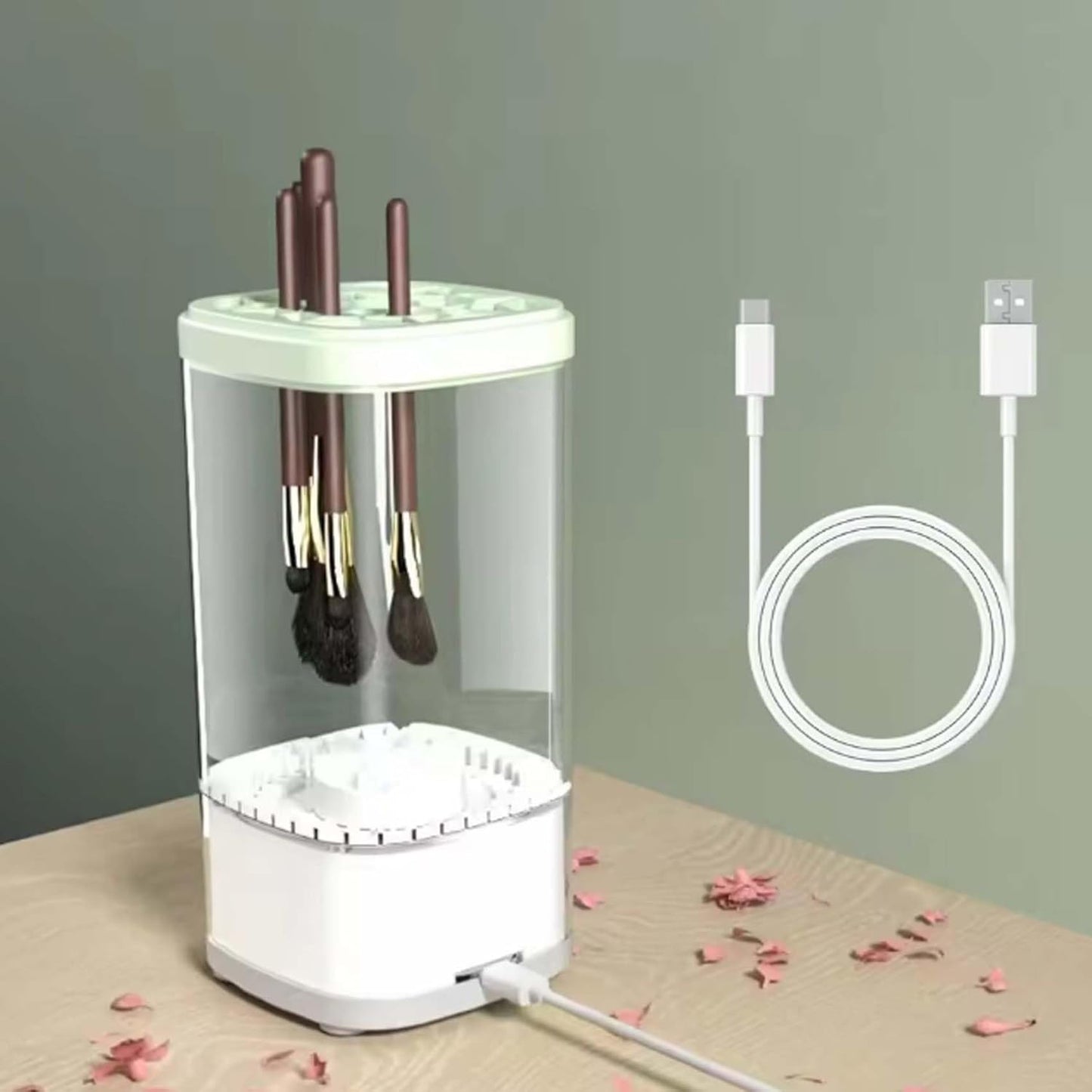 Wavearnn Electric Makeup Brush Cleaner,2025 upgrade 2-in-1 Electric Makeup Brush Automatic Cleaner,Efficient Deep Cleaning All Types Of Brushes,For All Types Of Brushes Set (charge,Black)