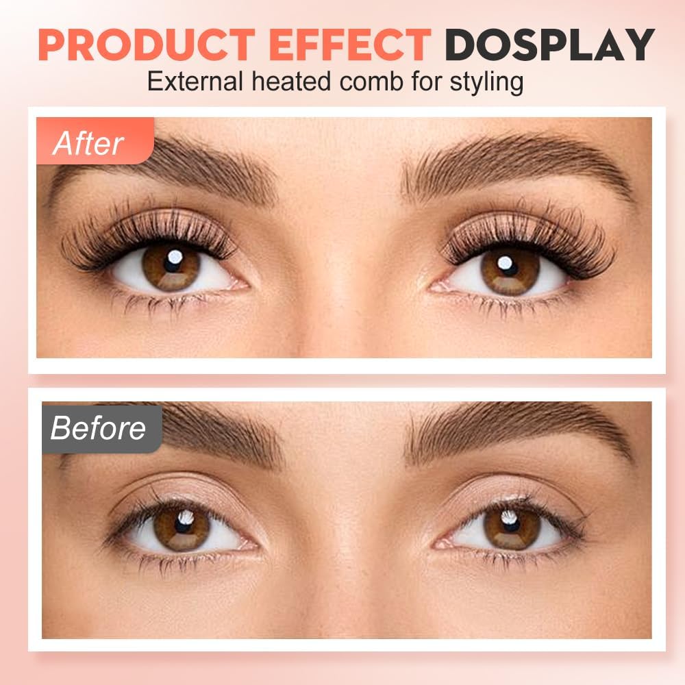 Heated Eyelash Curler, 2025 New Electric Eyelash Curler with LED Display, Portable Rechargeable Eye Lash Curlers Heated Makeup Tool for Women Girls (2Pcs Black)