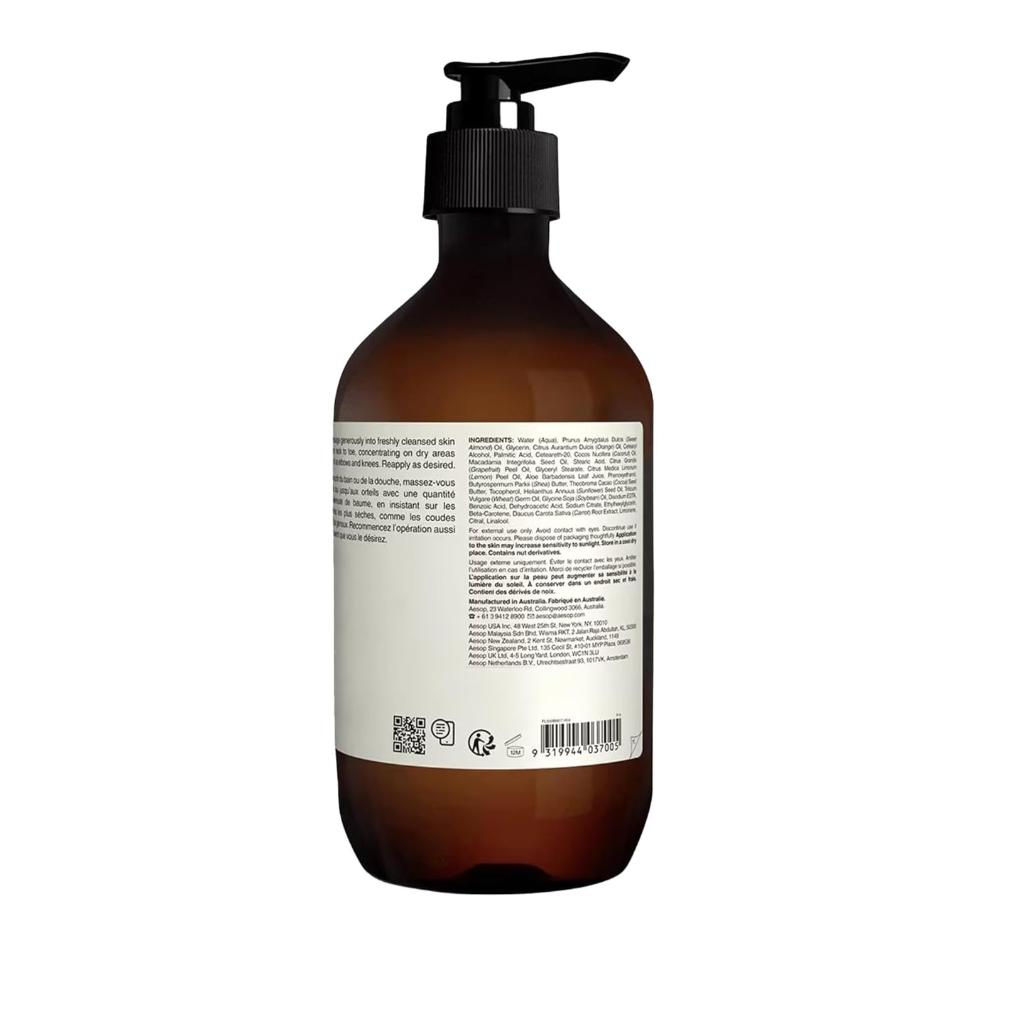 Aesop Rind Concentrate Body Balm | Soften & Smooth Skin | Uplifting Citrus Aroma, Nourishing Nut Oil Extracts | 16.9 oz / 500mL