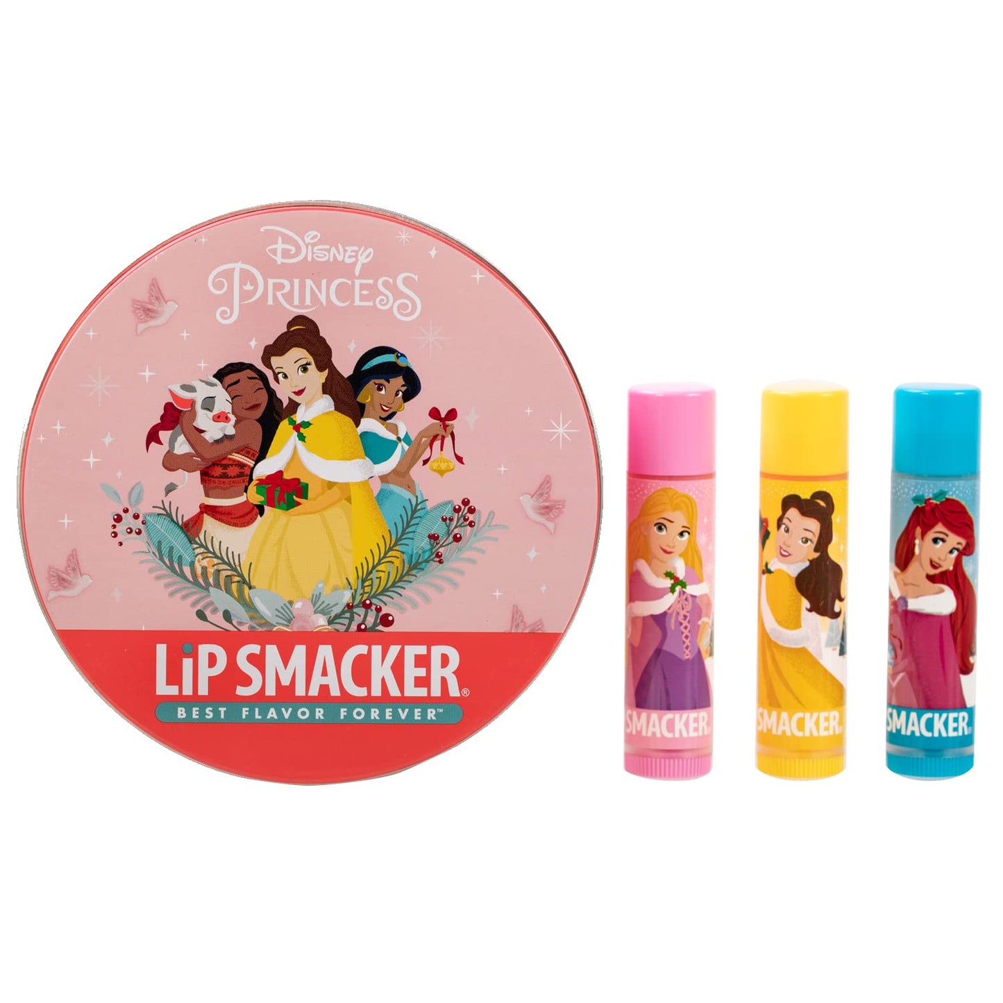 Lip Smacker Disney Princess Lip Balm Tin Trio Rapunzel, Belle, Ariel