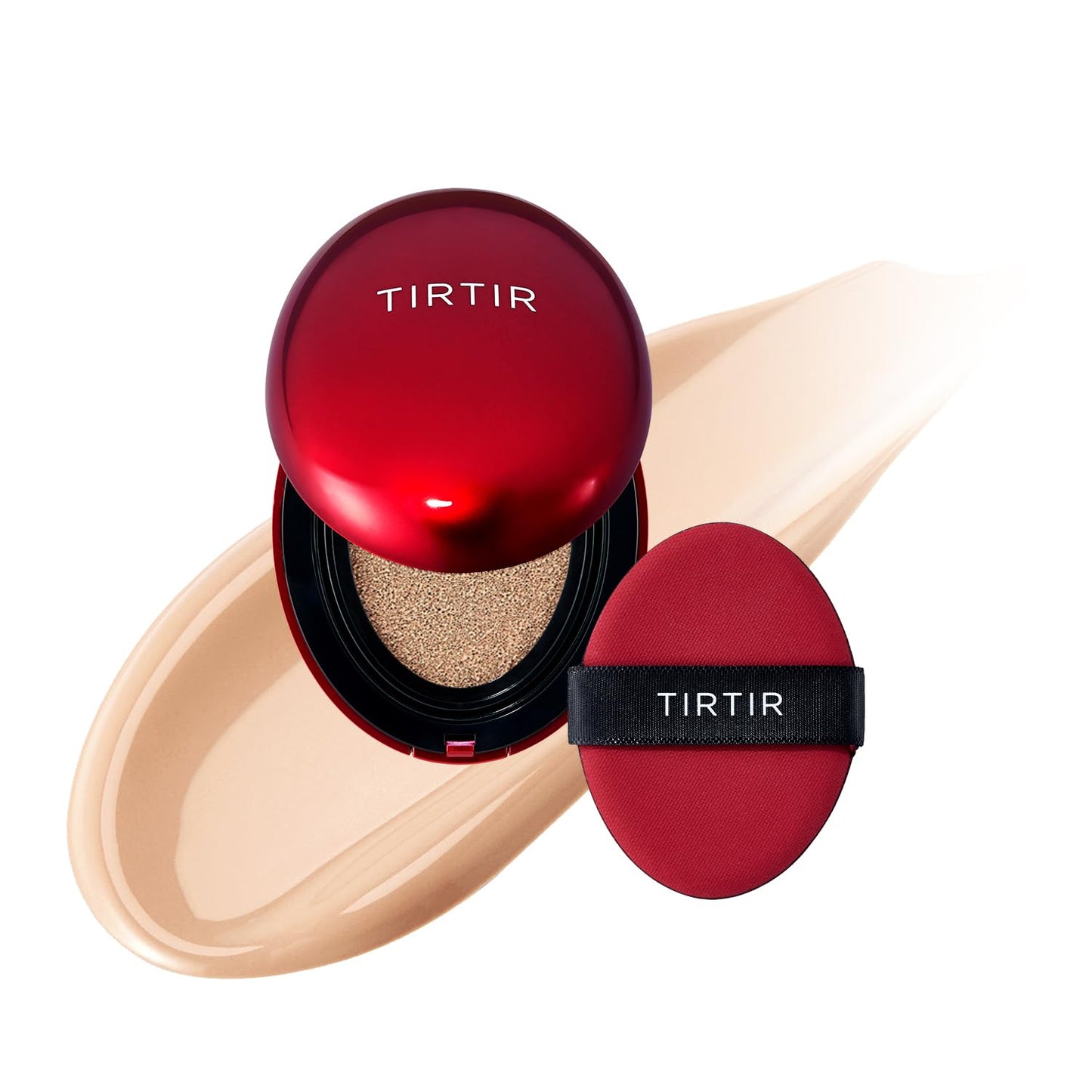 [*Mini Size*] TIRTIR Mask Fit Red Cushion Foundation | Full coverage, Weightless, Skin fit, Satin Glow Finish, Korean Makeup BB Foundation, beauty, Tattoo cover up, Buildable (#21N Ivory, 0.15 Fl Oz)