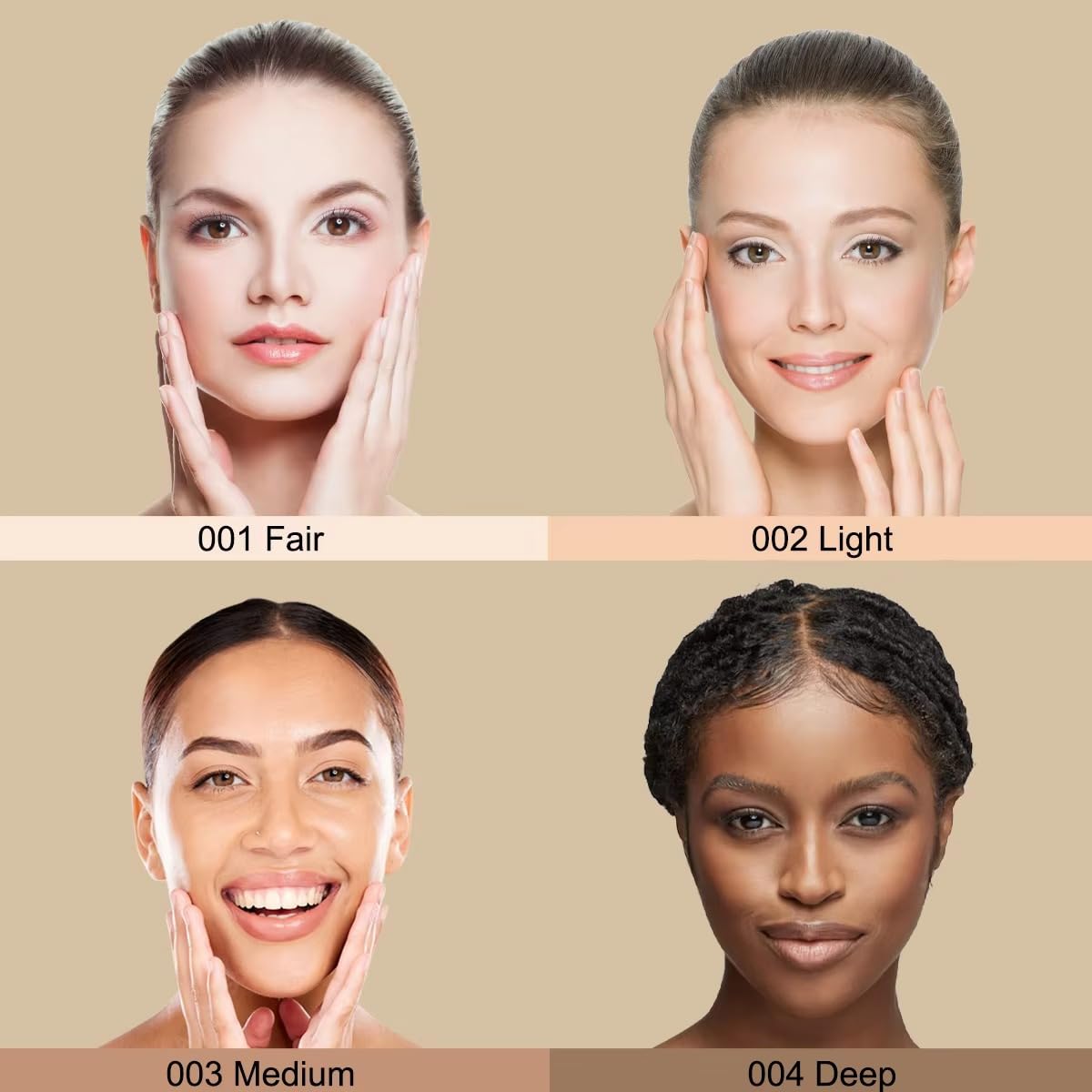 Baked Blush Highlight Bronze Powder 3-in-1 Contour Palette Sculpt Satin Silky Smooth Makeup Palettes Powder (004-Deep)