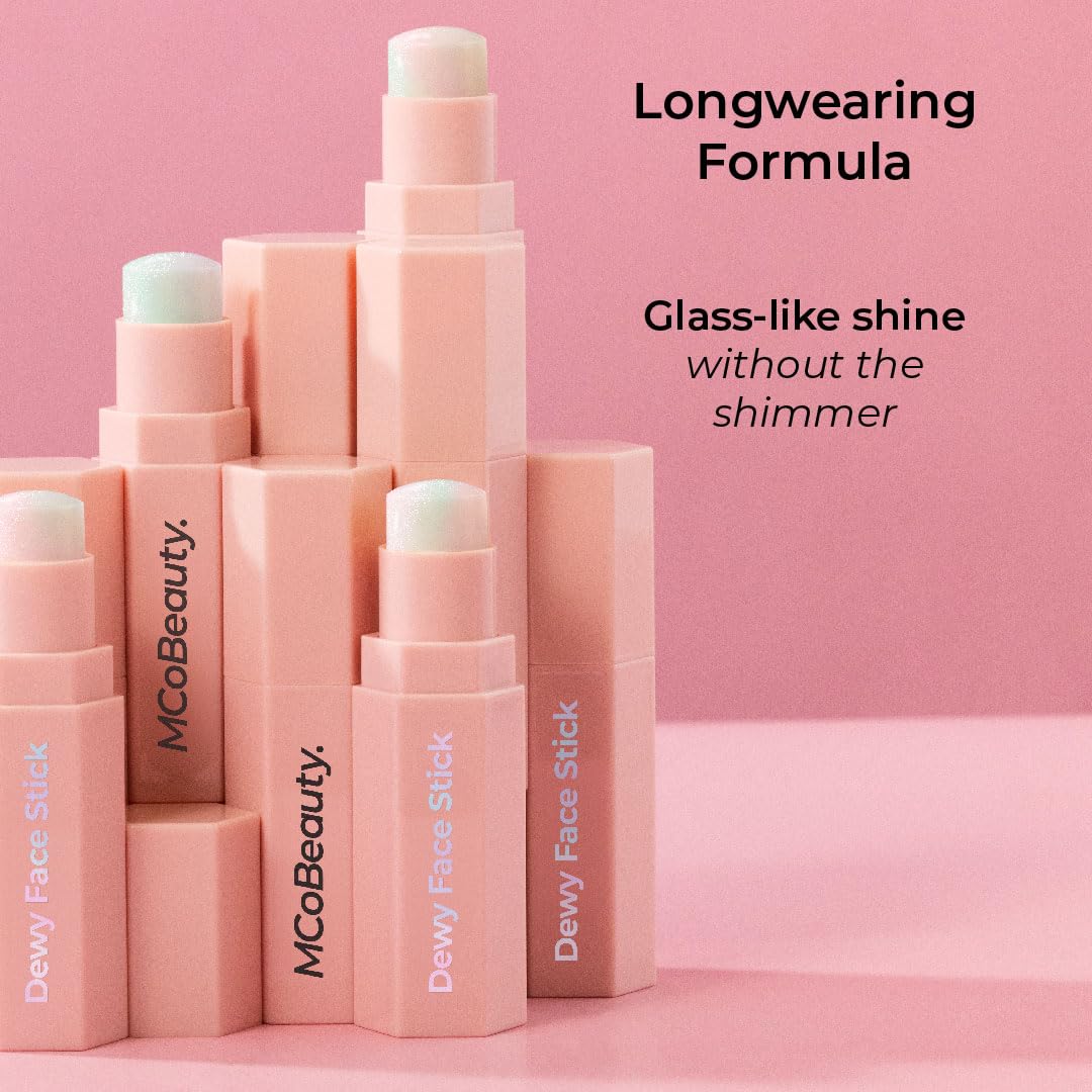 MCoBeauty Dewy Face Stick, Pearlescent, Natural Looking Glassy-Glow, Lightweight, Vegan, Cruelty Free Cosmetics