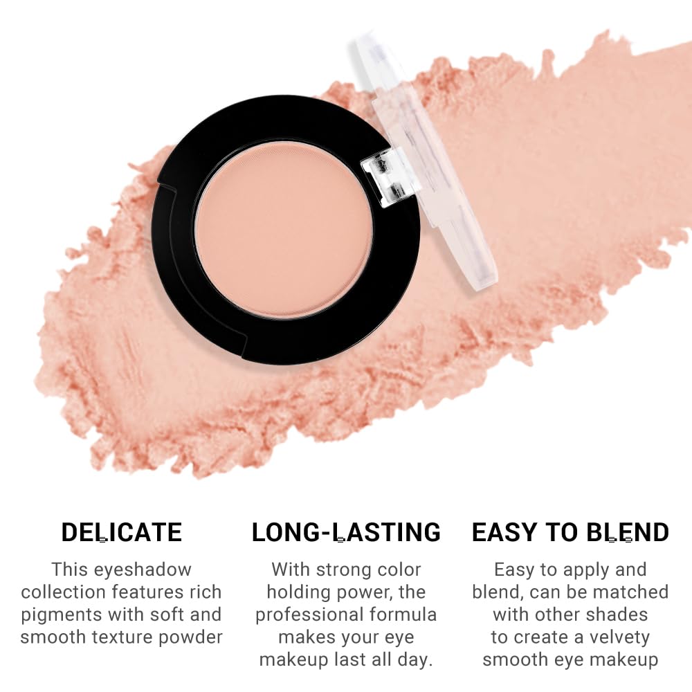 Monochrome Matte Eyeshadow Makeup Palette, Highly Pigmented Nude Eyeshadow Palette, Matte Pressed Powder Eyeshadow Makeup, Single Vegan Eye Shadow, Daily Evening Women Girls Eyes shadow Gift 8#