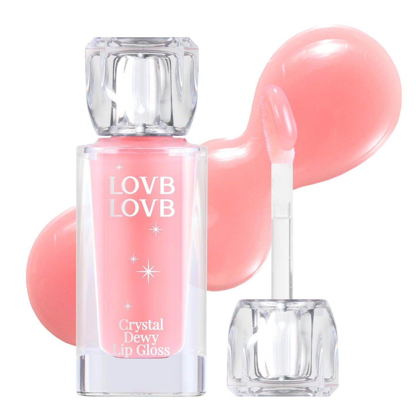 Crystal Dewy Lip Gloss | Lightweight & Non-Sticky | High-Shine & Long-Lasting | Hydrating Korean Lip Care Gloss | 0.17 oz. (01 PINK DOLPHIN)