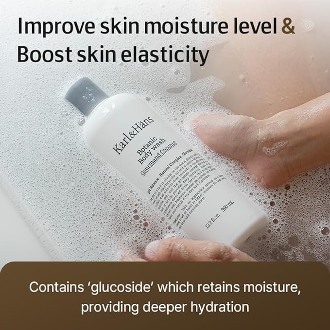 Karl&Hans Botanic Gourmand Coconut Vegan Body Wash - Organic, Natural Shower Gel for Moisturizing and Gentle Cleansing - Sulfate and Silicone Free - 13.2 fl oz