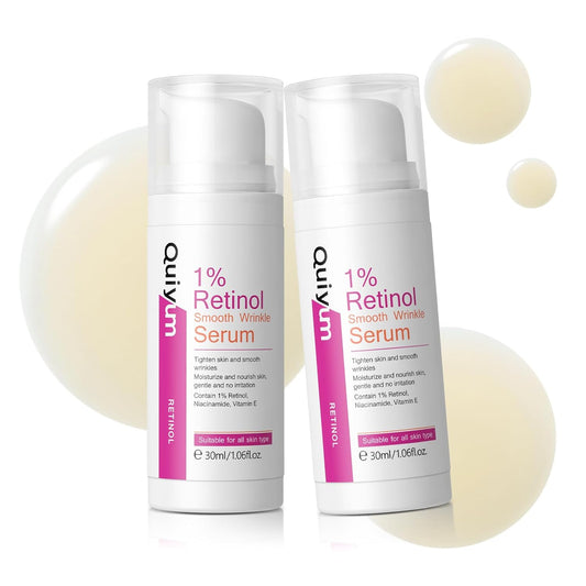 1% Retinol Serum for Face, Facial Serums for Anti Aging with Retinol, Niacinamide & Vitamin E for Fine Lines, Wrinkles & Dark Spots, Daily Skincare to Smooth & Firm Skin, 1.06 fl. oz, Pack of 2