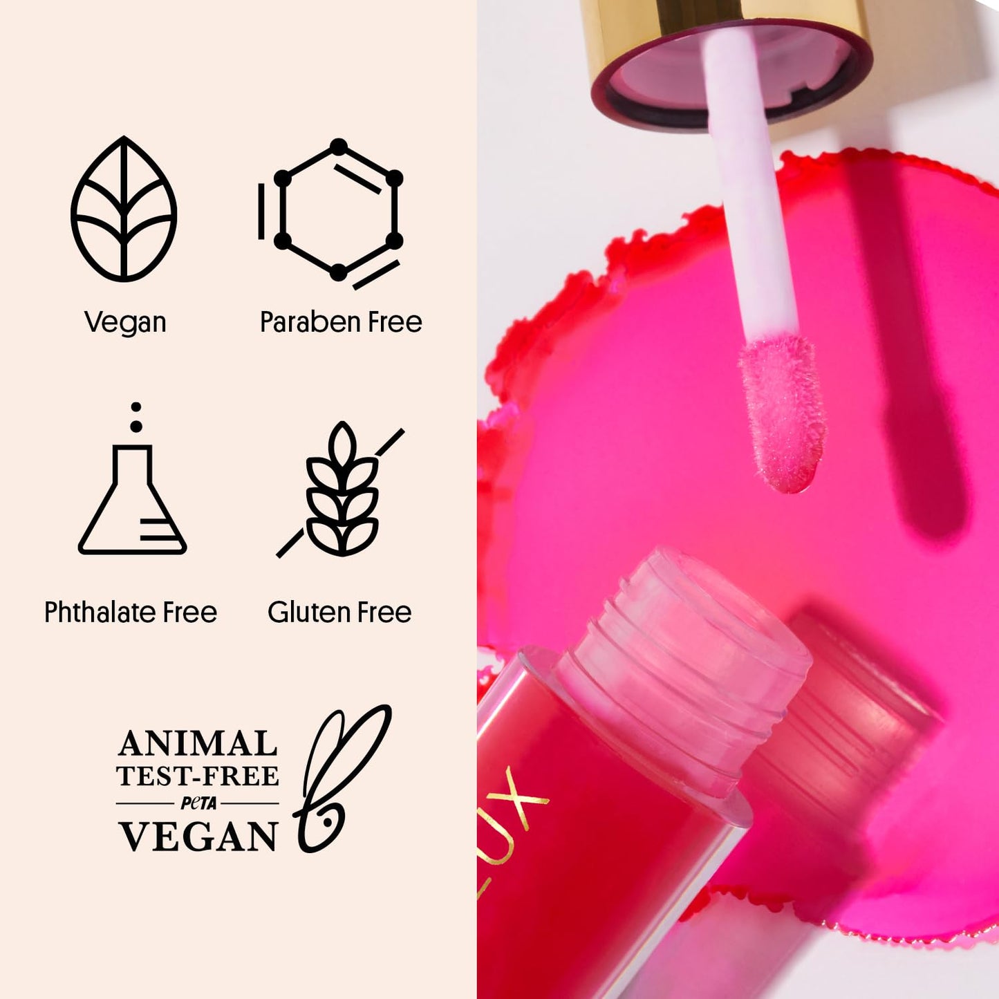 Winky Lux Luscious Barely There Sheer Tinted Lip Oil - Hydrating Lip Gloss Tint, Cool Pink Glossy Lip Balm, Juicy Non Sticky Long Lasting Formula, Infused with Jojoba Oil & Soft Vanilla Scent