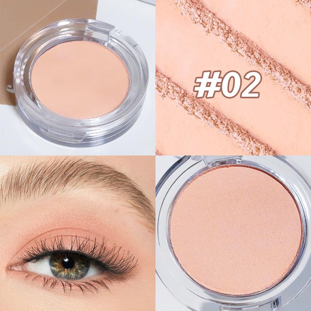 Monochrome Matte Eyeshadow Palette,Off White Nude Neutral Matte Pressed Powder Single Vegan Eyeshadow,Long-Lasting Sheer Eye Makeup Apply Makeup Easily,Smooth Formula; Talc,Vegan & Cruelty-Free