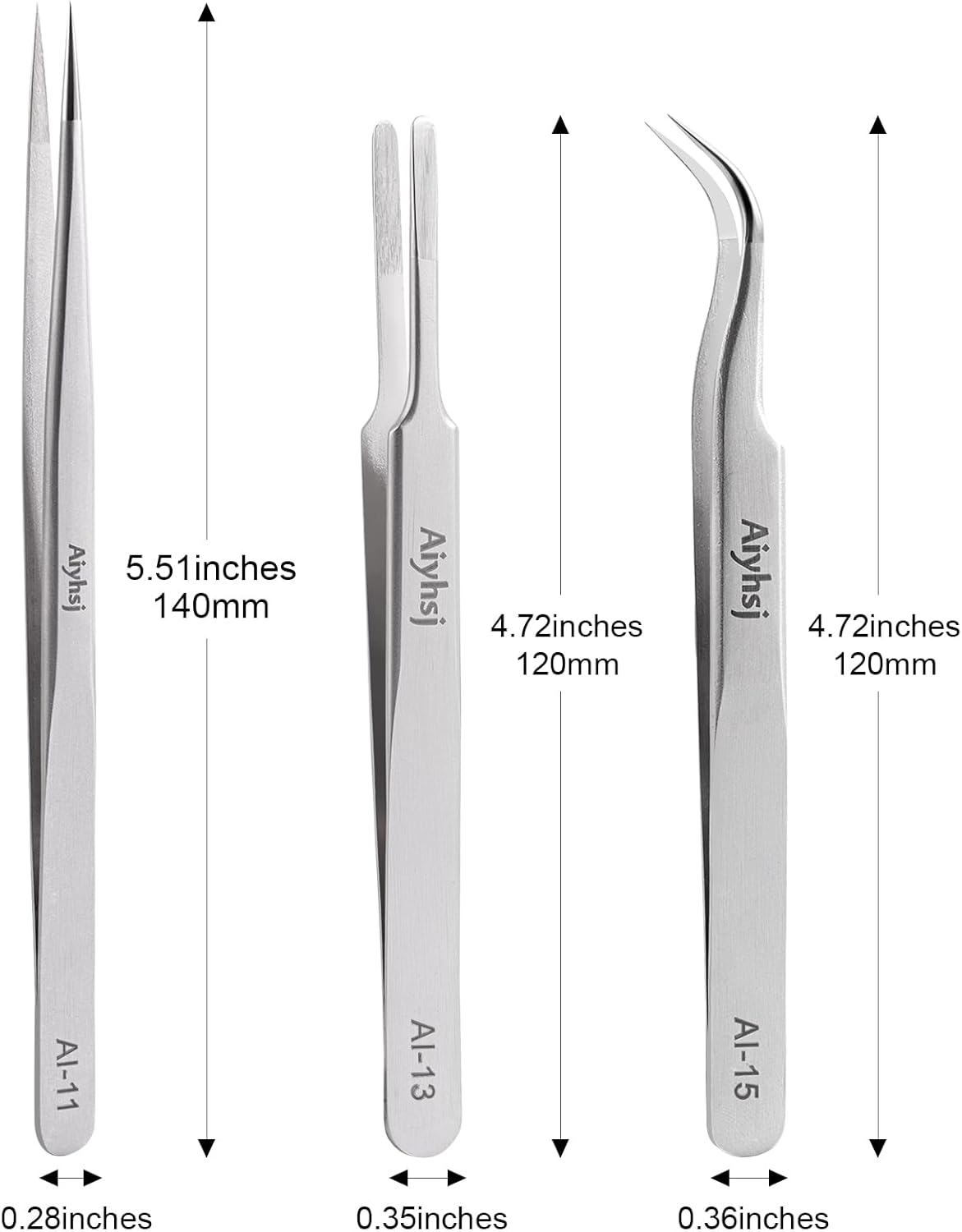 3PCS Precision Tweezers Set, Upgraded High-end Stainless Steel of Tweezer for Craft, Electronics, Soldering, Model, Laboratory Work, Jewelry-Making