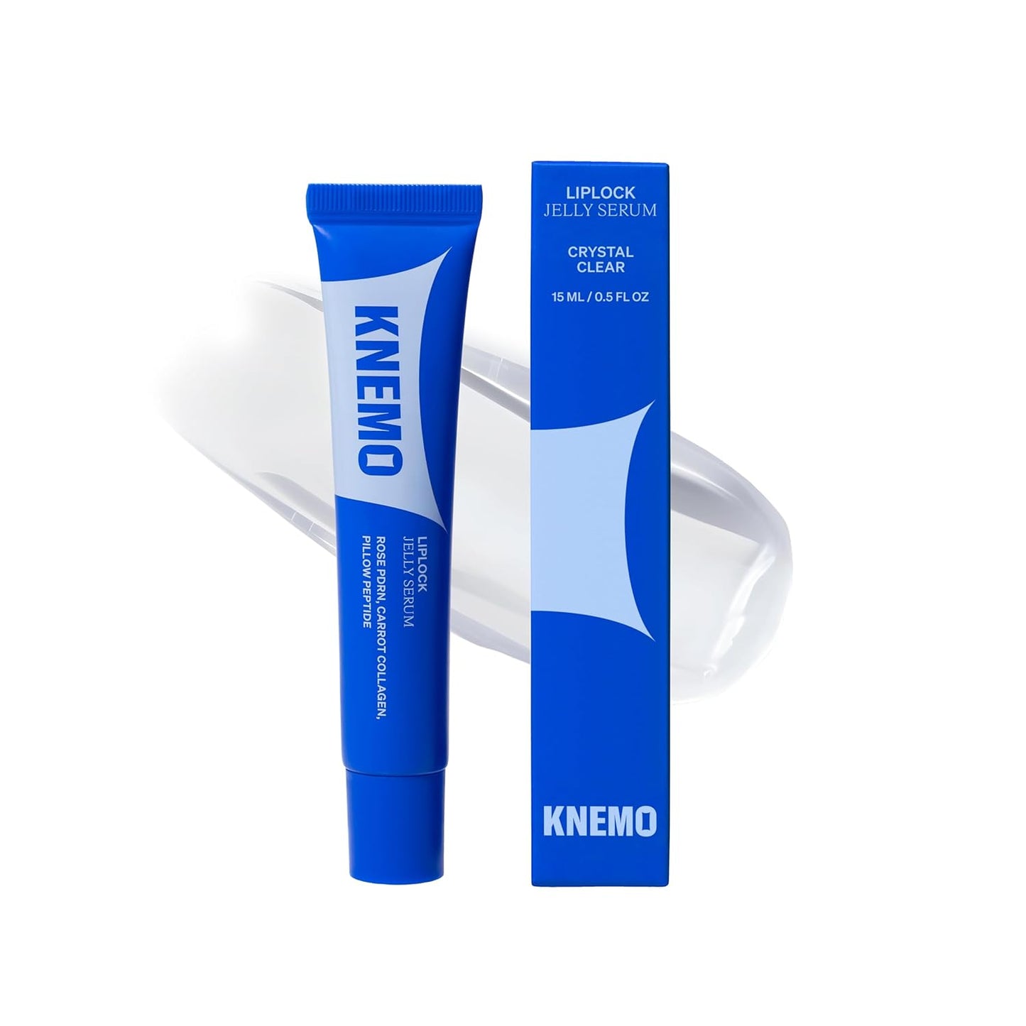 LipLock Jelly Serum for Dry Lips, Long-Lasting, Hydrating, Plumping, Glossy Mask with Rose PDRN, Carrot Collagen, Pillow Peptide, Moisturizing Tinted Lip Balm. (Crystal Clear)