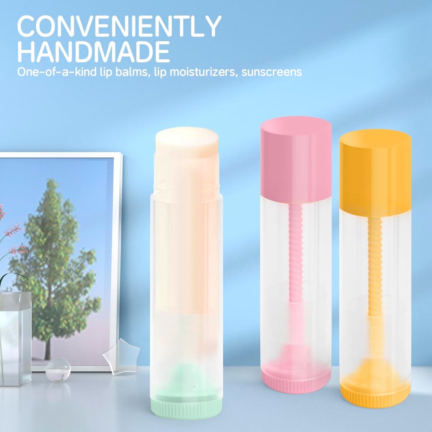 JuLand 50-Slot Lip Balm Filling Tray with Spatulas - Complete DIY Chapstick Making Kit, Compatible with 5.5ml Empty Lip Balm Tubes (Tubes Not Included)