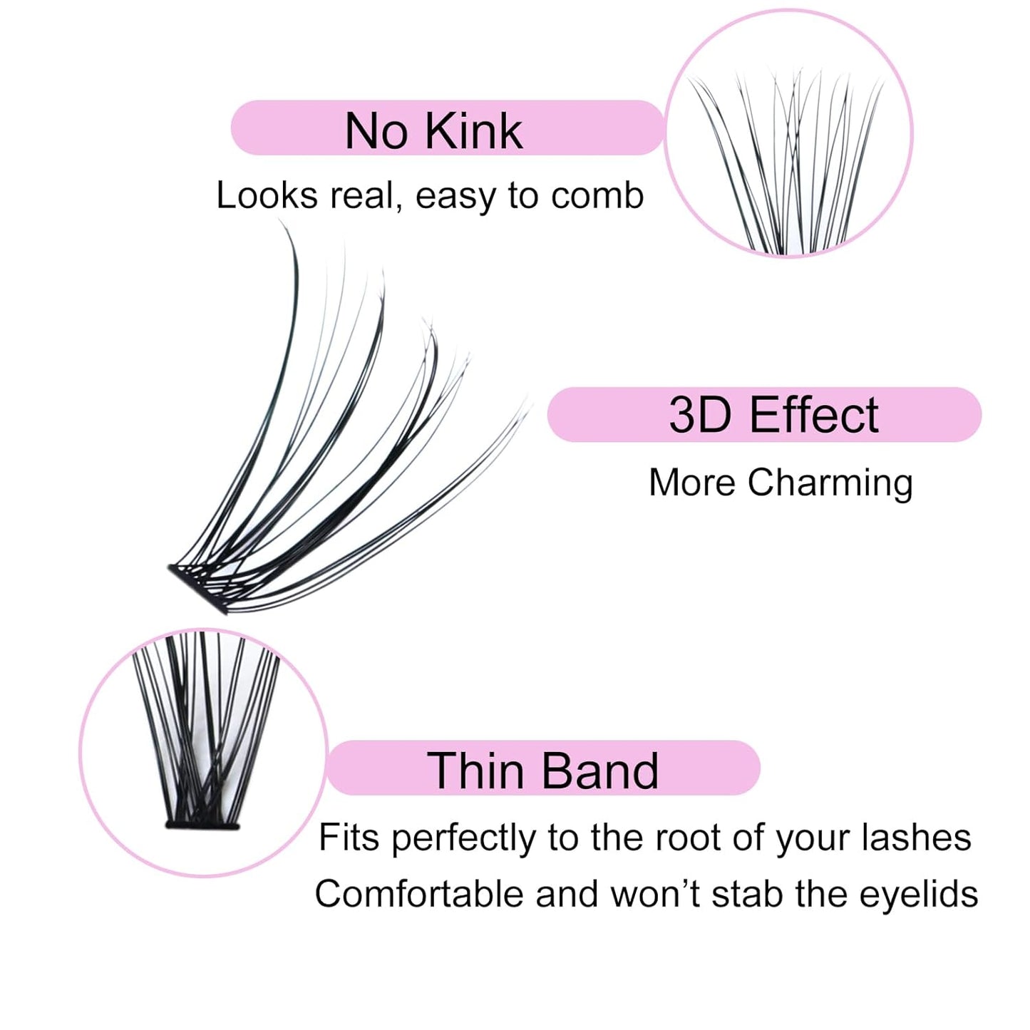 Eyelash Clusters LAUBESS Lash Clusters Individual Lashes Cluster Eyelash Extensions DIY at Home Waterproof Cluster Lashes (20D-0.10C-9-16)