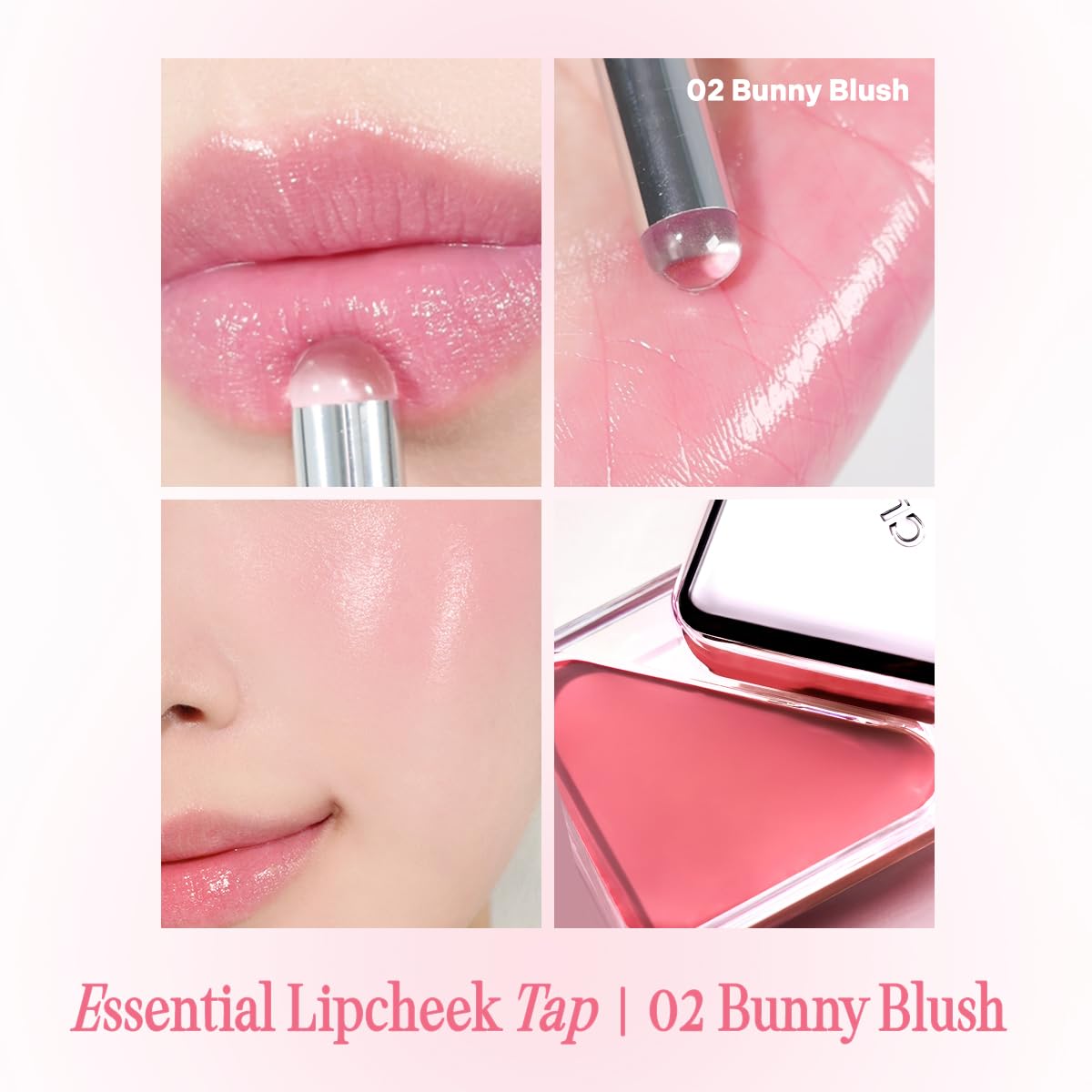 CLIO Essential Lip & Cheek Tap, Easy to Use, Glides on Effortlessly, Non-Greasy, Travel-Sized Creamy & Blendable Color For Lips & Cheeks (02 BUNNY FLUSH, One Size)