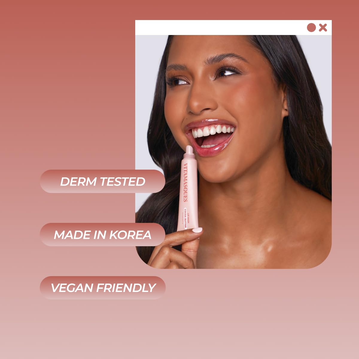 Vitamasques Lip Mask - Hydrating Cocoa Butter Lip Balm Moisturizer with Vitamins & Natural Oil Hydrates, Nourishes & Plumps Lips Area - Korean Skin Care Lip Care Products (Pack of 3)