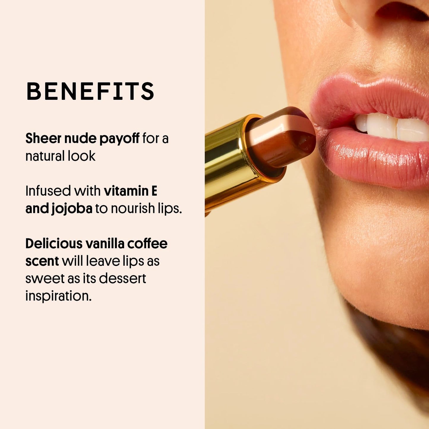 Winky Lux Affogato Tri-Color Tinted Lip Balm – Hydrating Lip Care with Jojoba Oil & Vitamin E, Sheer Nude Tint, Vanilla Coffee Scent, Moisturizes and Softens Dry Lips