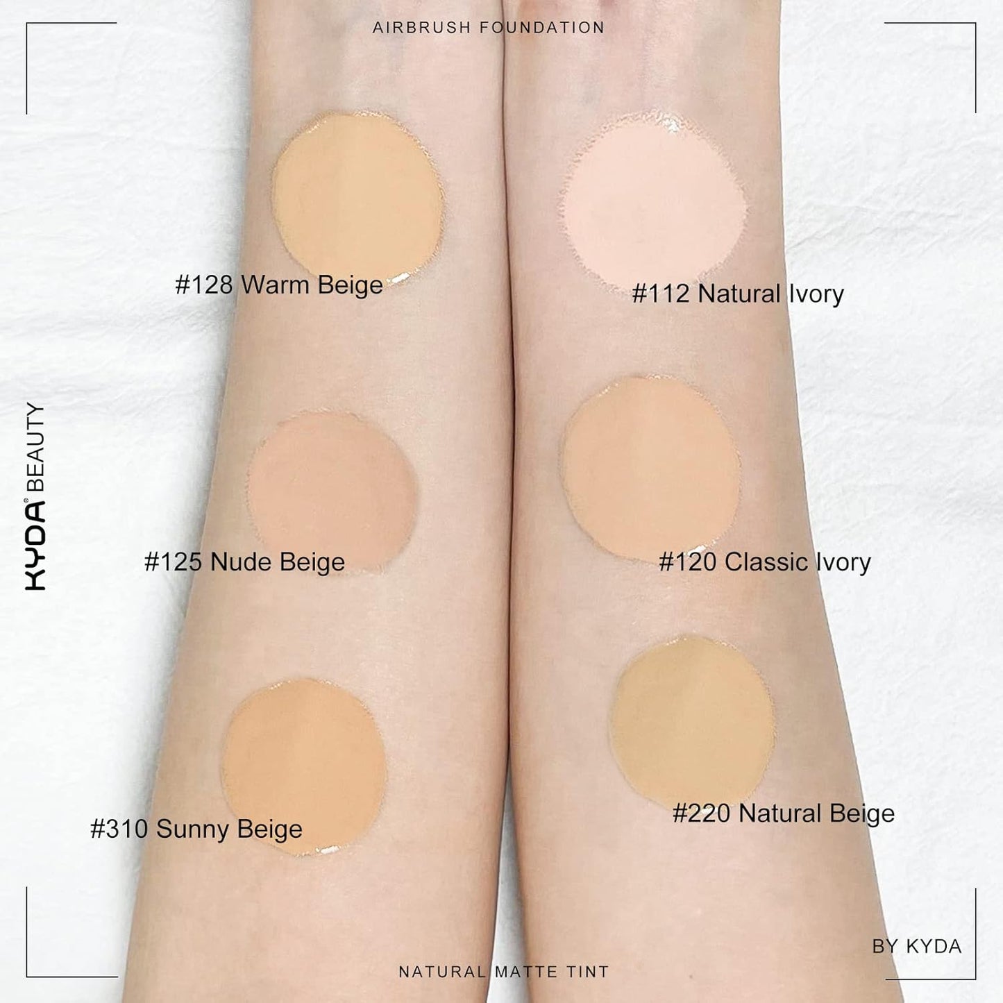 KYDA AirBrush Foundation Spray, Silky Foundation Mist Makeup, Flawless Coverage for Smooth Creamy Nude Finish, Breathable Blendable Lasting Formula, Moisturizing Makeup Primer-#310 Sunny Beige