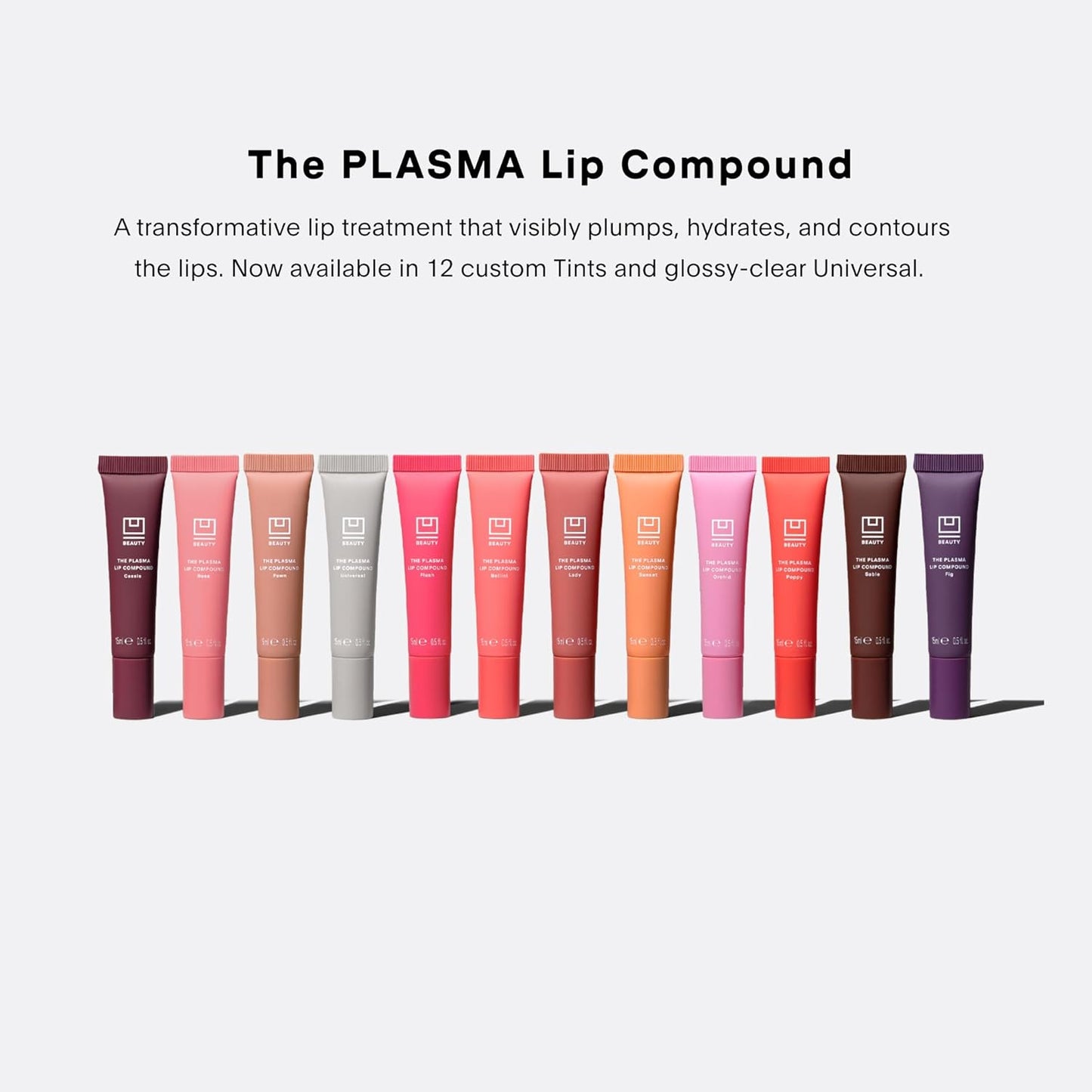 U Beauty The PLASMA Tinted Lip Compound - Anti-Aging & Anti-Wrinkle Lip Gloss, Hyaluronic Acid, Shea Butter & Peptides for Hydration & Plumping, Rose - 15 mL
