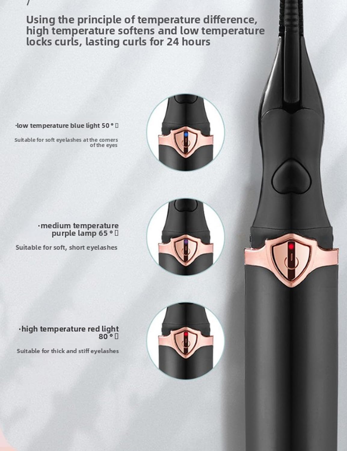 Peshoriadm Eyelash Curler, 2-in-1 Electric Heated Eyelash Curler, 3 Temperature Modes, USB Rechargeable Eyelash Styling Tool,Natural Curling for Women Makeup Tools (Pink)