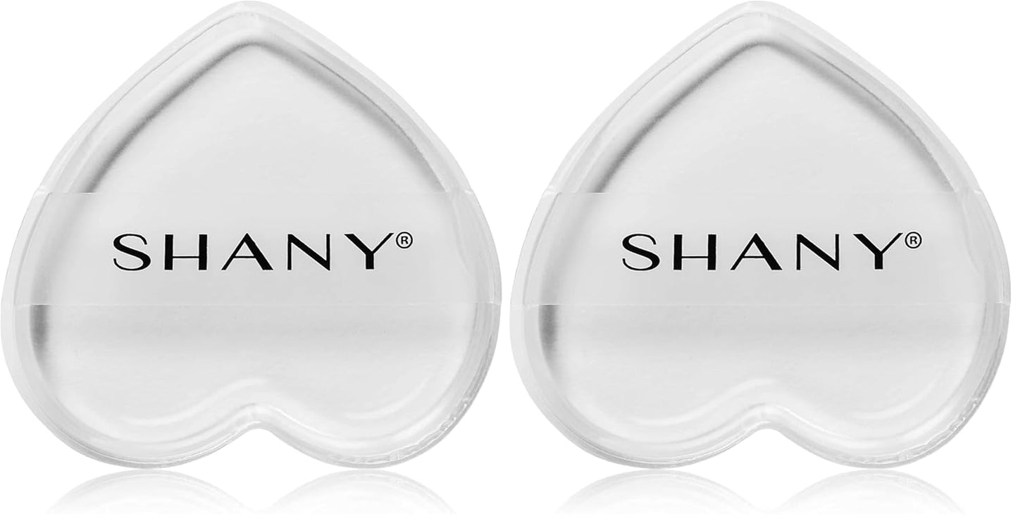 SHANY Stay Jelly Silicone Sponge - Clear & Non-Absorbent Makeup Blending Sponge for Flawless Application with Foundation - HEART (Pack of 2)