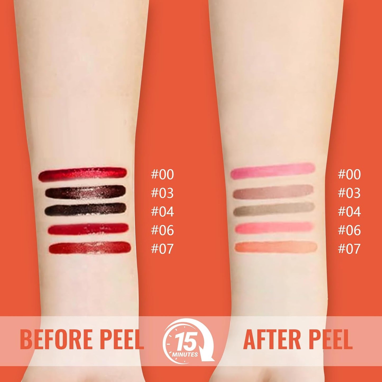 2pcs Lip Stain Peel Off - Lip Liner Stain Long Lasting Waterproof,2-in-1 Lip Liner with Tweezer Nude Matte,Non-Stick Cup,Highly Pigmented，Natural Finish,Stay On All Day,Perfect for Gift (Mauve+Rose)