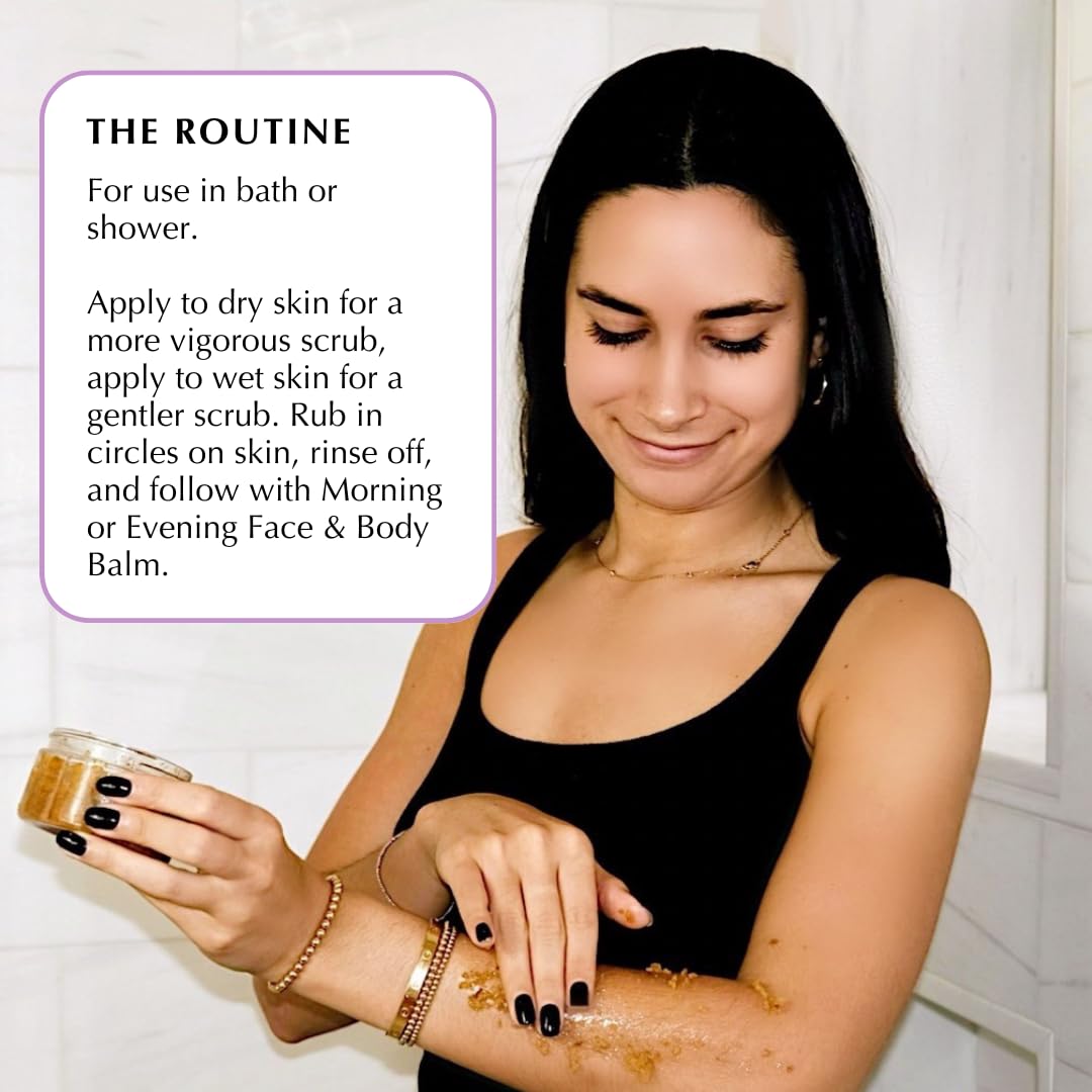 Sweet Almond Rosehip Brine Face & Body Polish | Fusion of Himalayan & Dead Sea Salt, Maple Sugar, Omega 3s & Vitamin E | Reveals Radiance, Elevates Mood with an Exquisite Fragrance | 3 oz