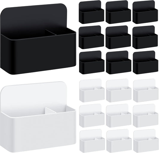 20 Pack Magnetic Dry Erase Marker Holder Bulk Whiteboard Magnetic Marker Holder Pen Pencil Organizer for Classroom Whiteboard Refrigerator Locker Storage (White, Black)