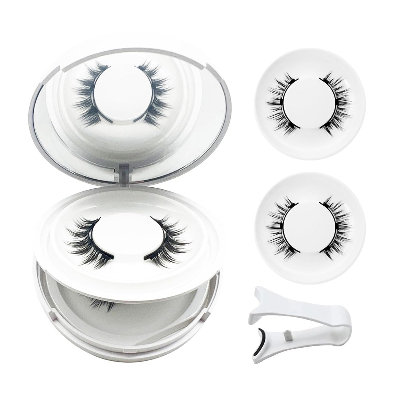 Elara Craft Magnetic Eyelashes with Applicator, Magnetic Eyelashes Natural Look,Reusable Magnet Lashes No Glue Needed Soft Lashes Kit(Natural+Natural)
