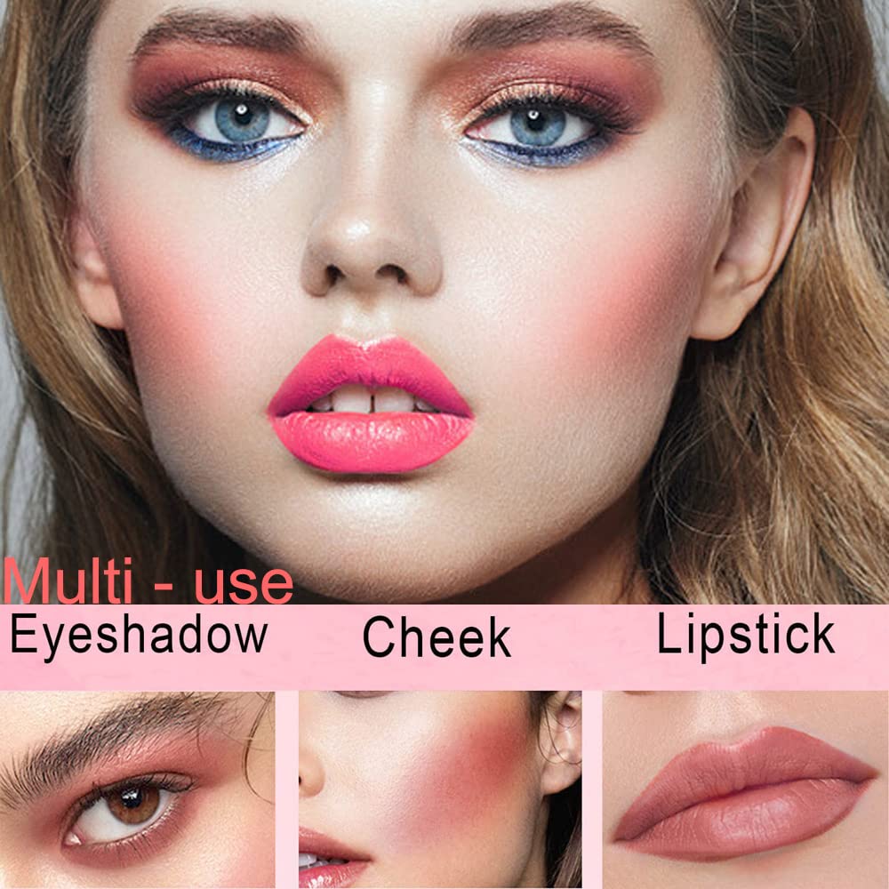 Blush Beauty Wand, Liquid Blush Contour Wand with Cushion Applicator, Smooth Cream Blush Wand Natural Matte Finish, Lightweight Blendable Blush Stick Makeup for Cheek,106 Peach Pink