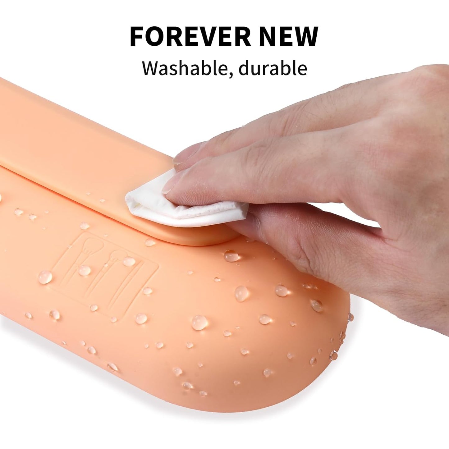 Silicone Makeup Brush Holder Travel Cosmetic Bag：Soft Portable Cosmetic Face Brushes Holder with Upgrade Anti-Fall Out Magnetic Closure, Large Travel Makeup Brush Case - Melon