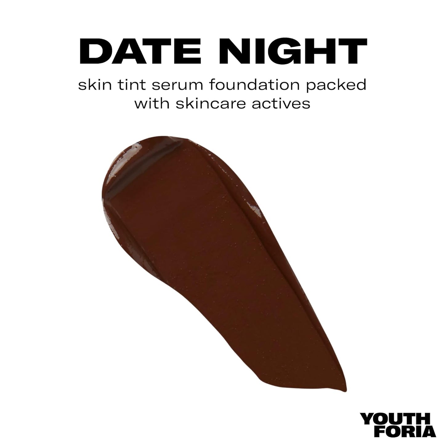 Youthforia Date Night Skin Tint Serum Foundation, Light-Medium Coverage, Hydrating Formula, Vegan & Cruelty-Free, 570 Deep - Neutral