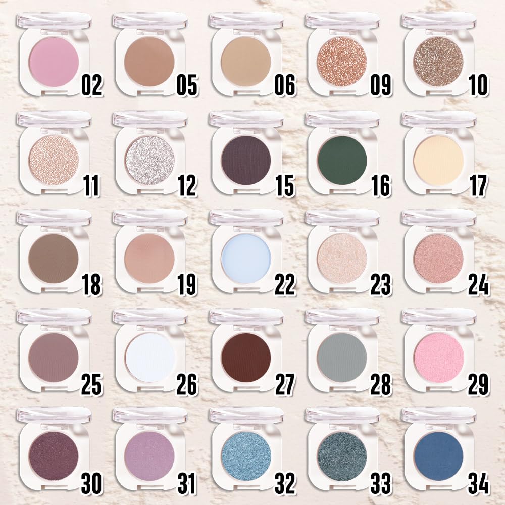 Single Matte Eye Shadow Palette Makeup, White Matte Eyeshadow for Women Halloween Birthday Party Wear, Monochrome Eye Shadow Makeup, Pigmented Waterproof Sombras Para Ojos, 26