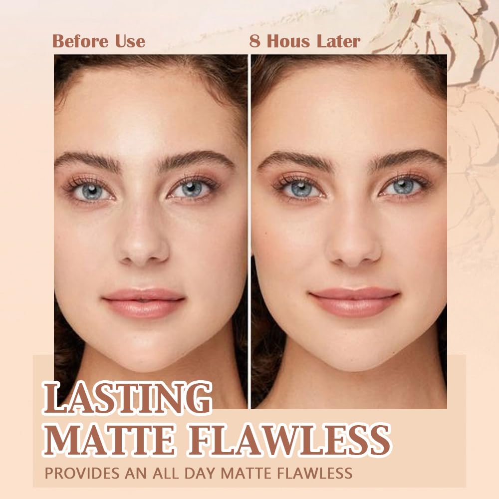 Pressed Matte Face Powder Makeup & Setting Powder for Poreless Wrinkle Blurring Contour Concealer Finishing,Lightweight,High Coverage,Shine Control, N.W 10g (02#)