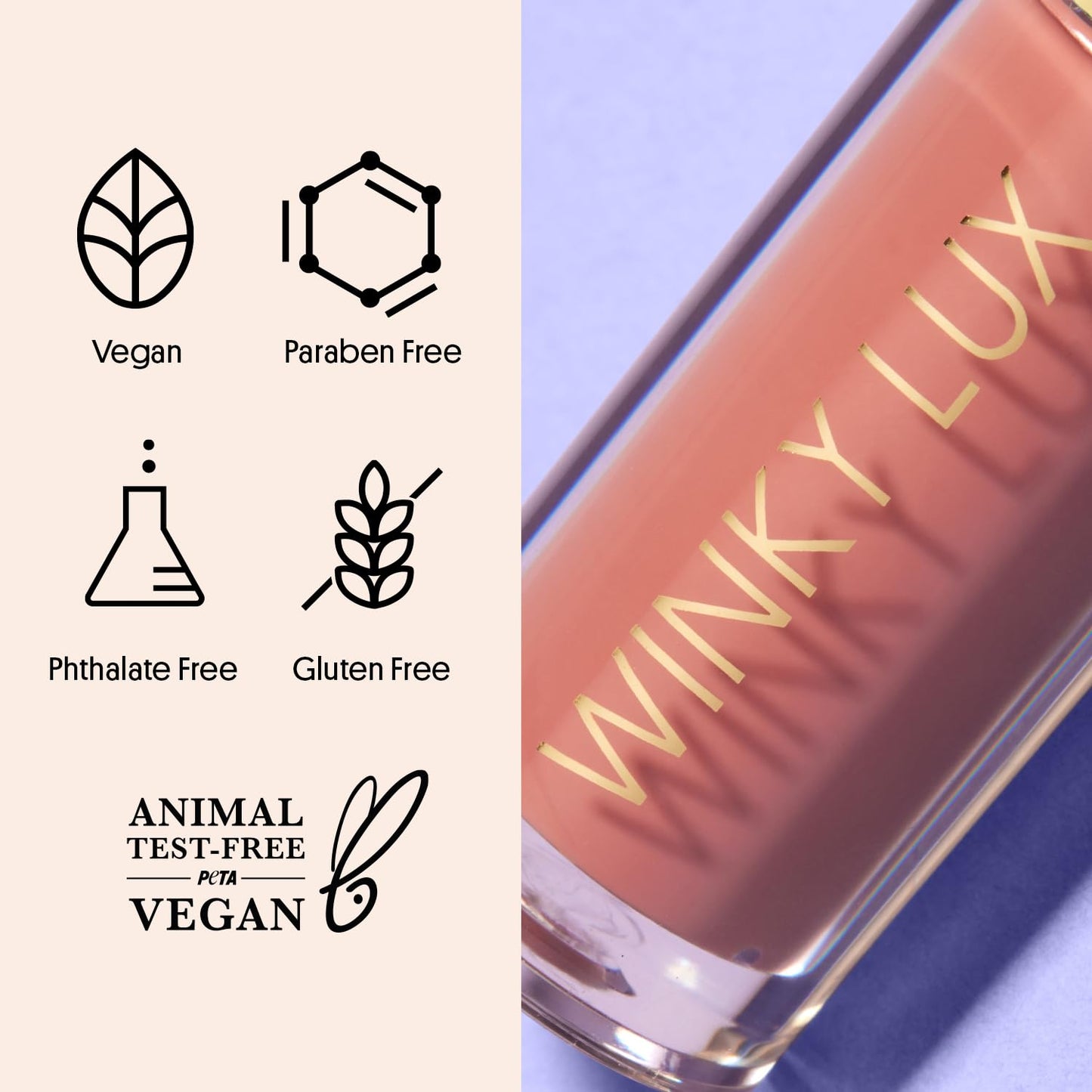 Winky Lux Muse Very There Lip Oil - Hydrating Nude Pink Tint with Jojoba Oil, Non-Sticky Glossy Lip Oil, Tinted Pink Gloss for Juicy Lips & Soft Vanilla Scent