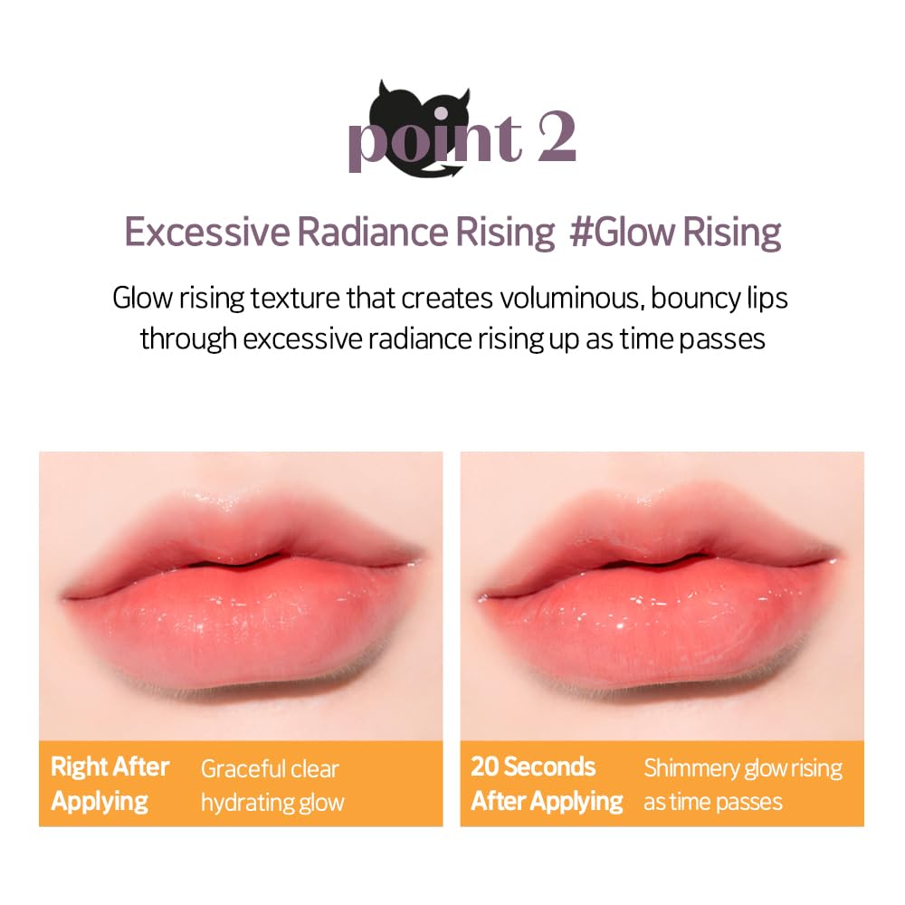 ETUDE Over Glowy Lip Stain Tint Buddy Beige, 0.1 oz (3 g), Lip Tint, Lipstick, Glossy Finish, Highly Moisturizing, Melotint, Plush, Glossy, Volume, Vegan Certified