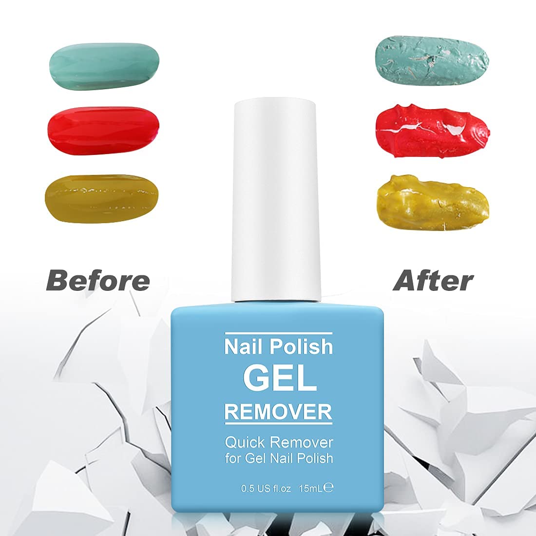 2 Pack Gel Nail Polish Remover, Gel Polish Remover for Nails, Easily Magic Soak-Off Gel Polish in 2-5 Minutes - Safe, No Need For Foil, Soaking Or Wrapping (with 1 Cuticle Pusher and Nail Scraper)