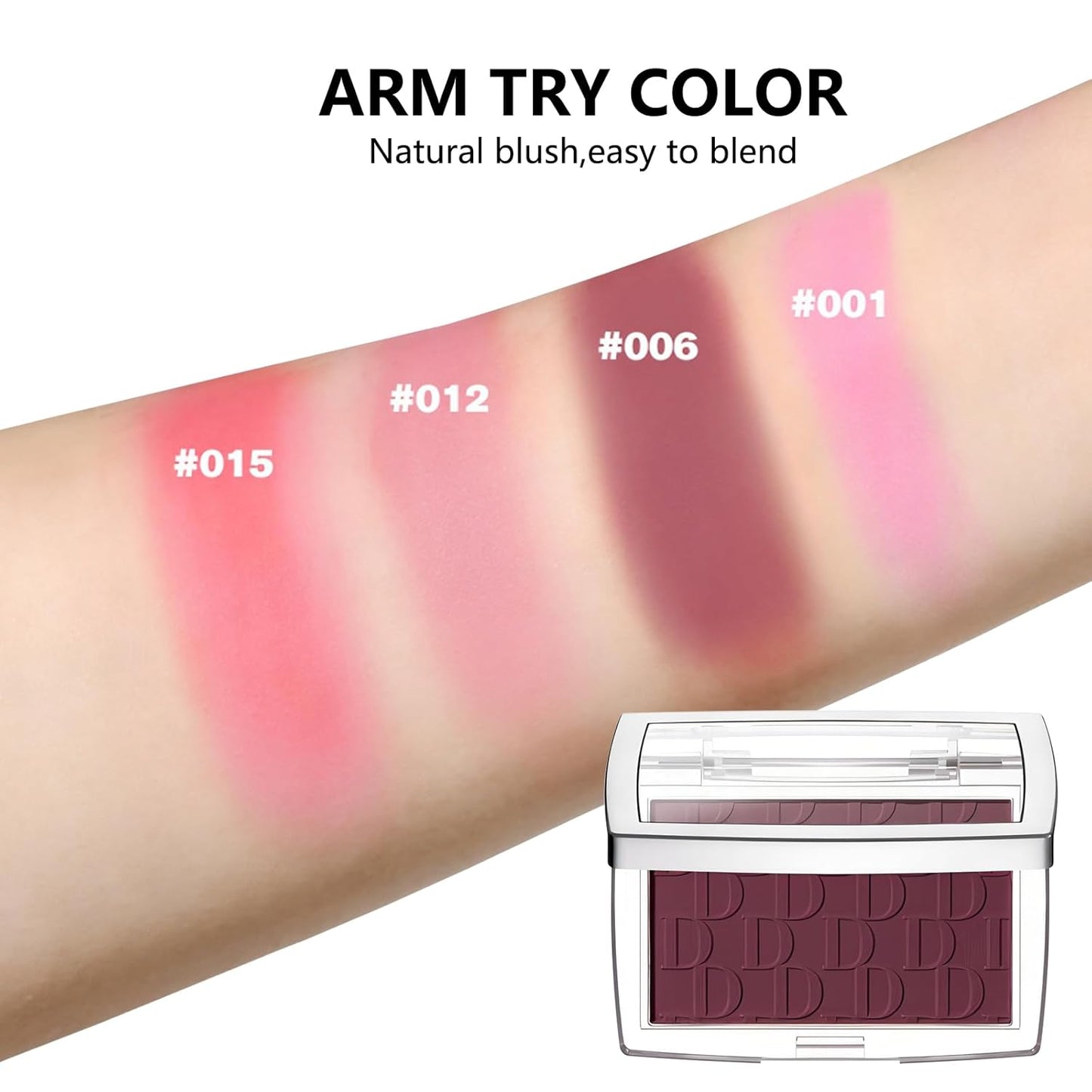 Embossed Blush, Palette Pink Dark Powder Blush Palette