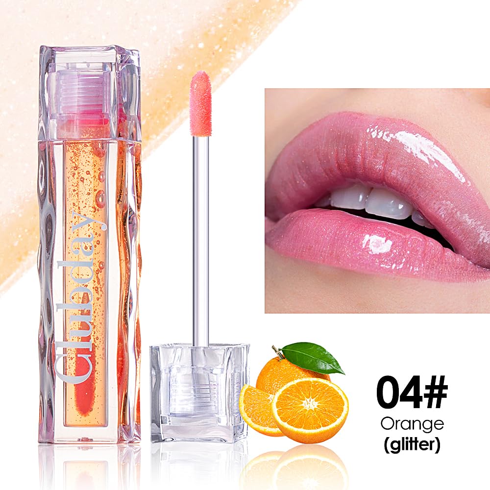 Color Changing Lip Oil, Magic Warm Change Moisturizing Lip Balm, Fruit Flavoured No-Sticky Plumping Lip Oil Long Lasting Hydrating High Shine Lip Care 0.16oz/4.5ml (2Pcs Set)-04